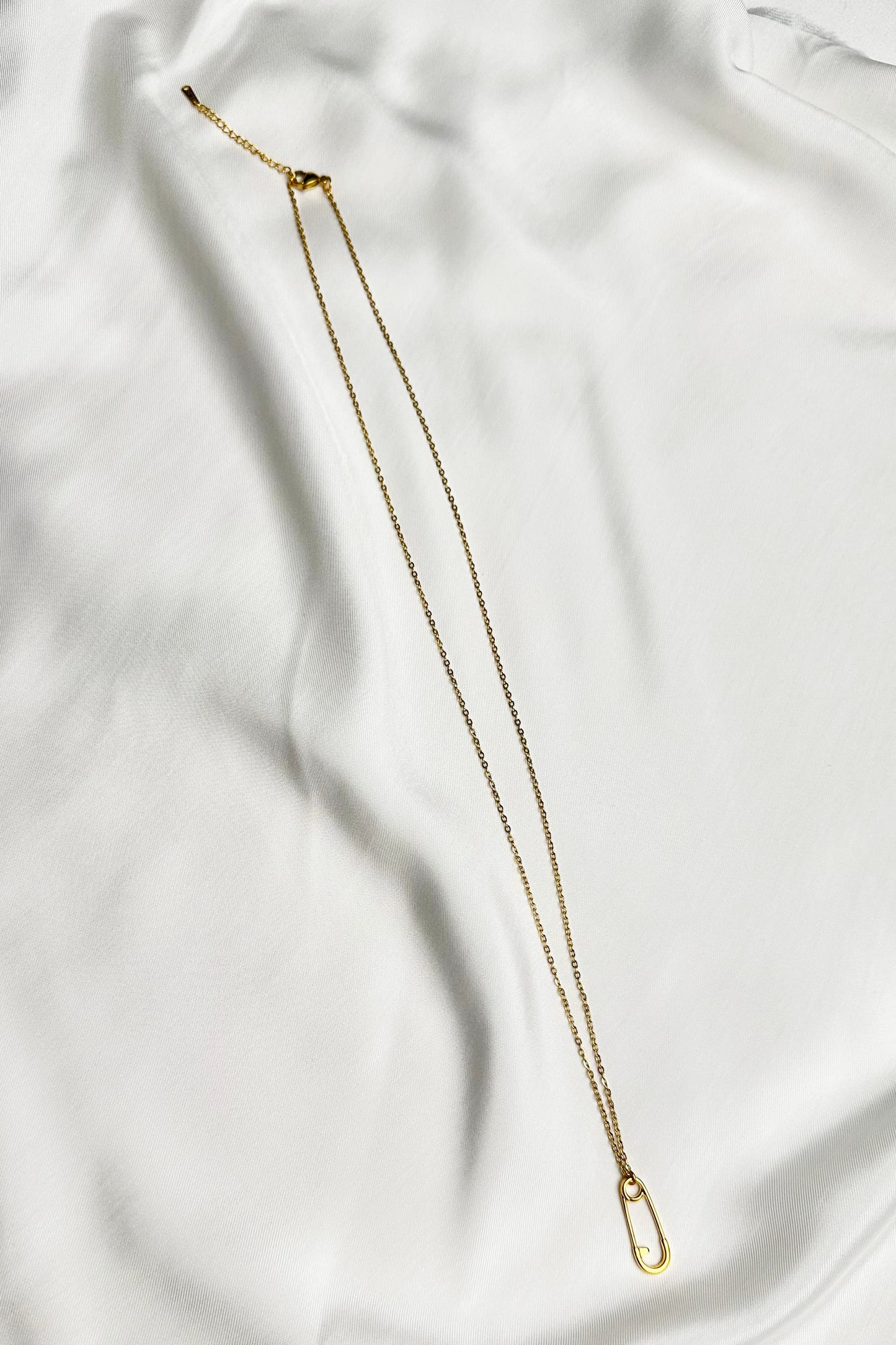 Safety Pin Gold Necklace