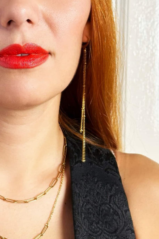 Double Chain Long Pair Earrings