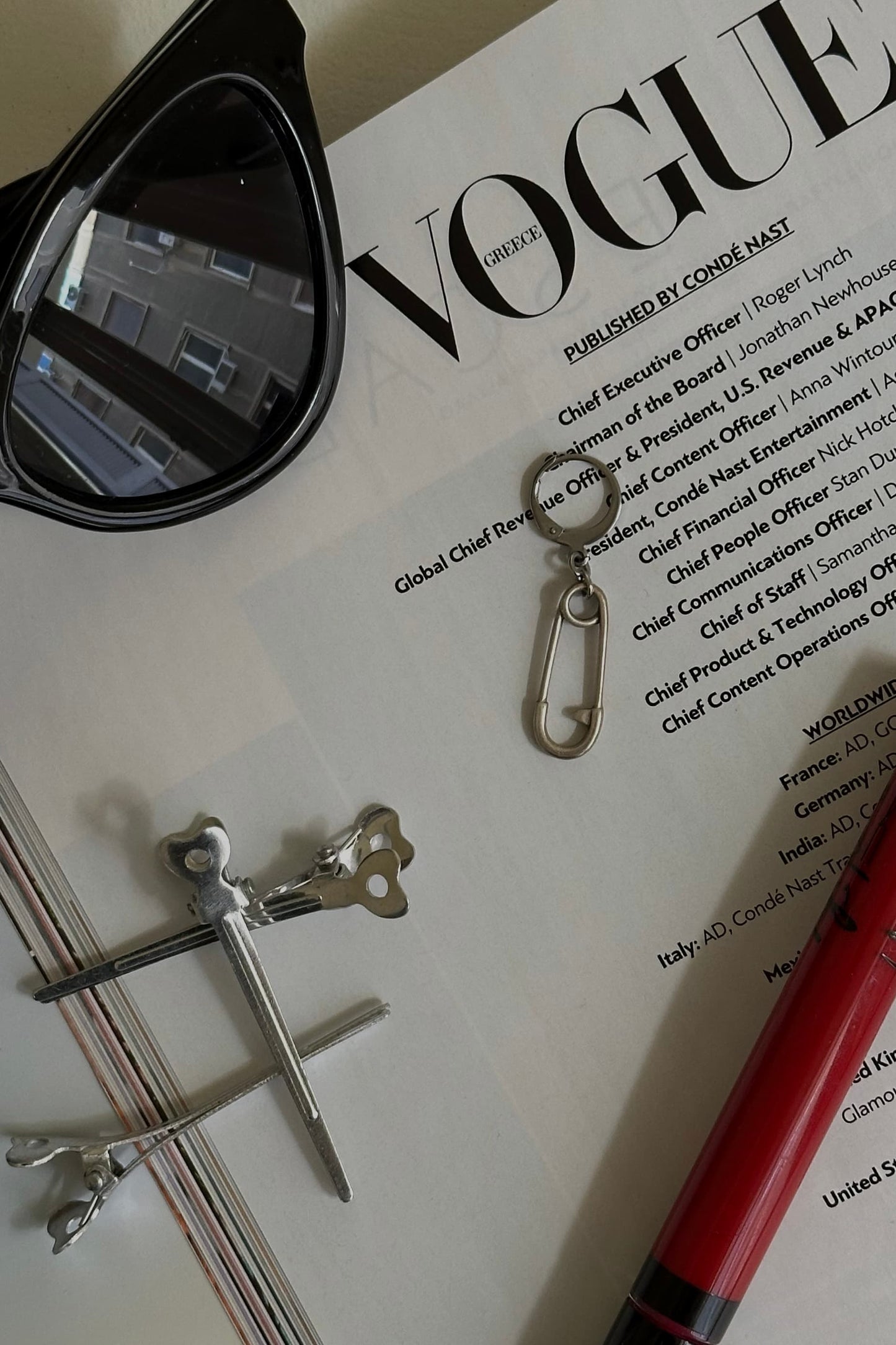 Safety Pin Silver Single Earring