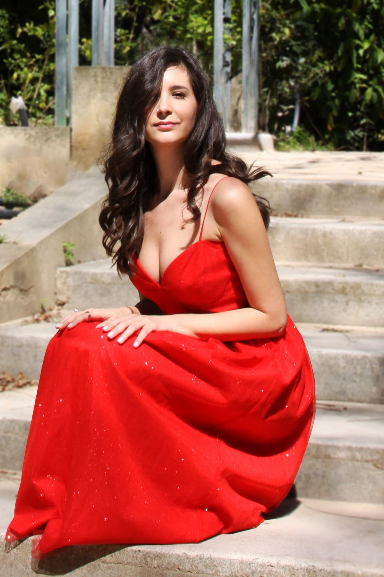 Rose Sparkly Red Dress – Katerina Bati