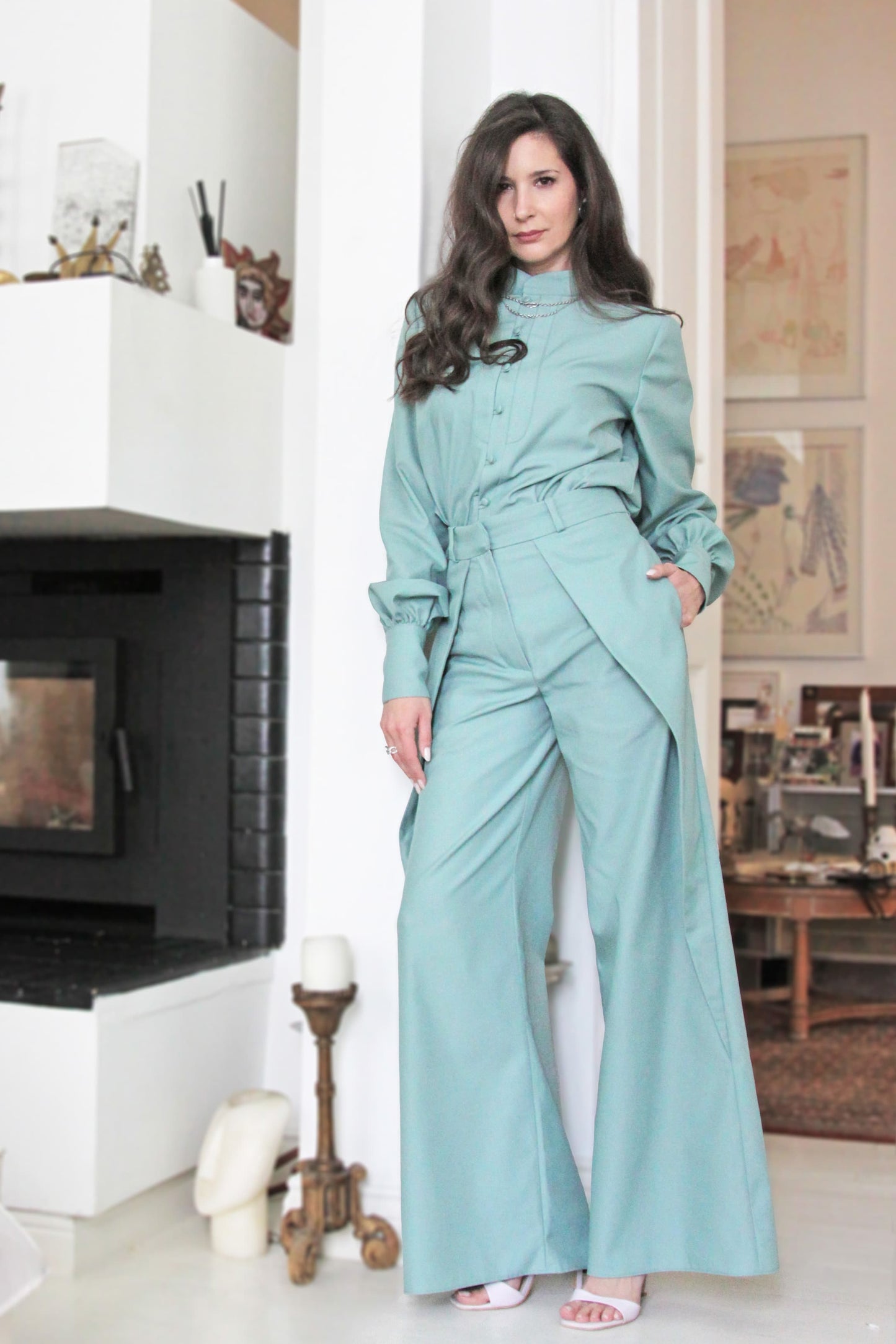 Amora Mint Cotton Pants