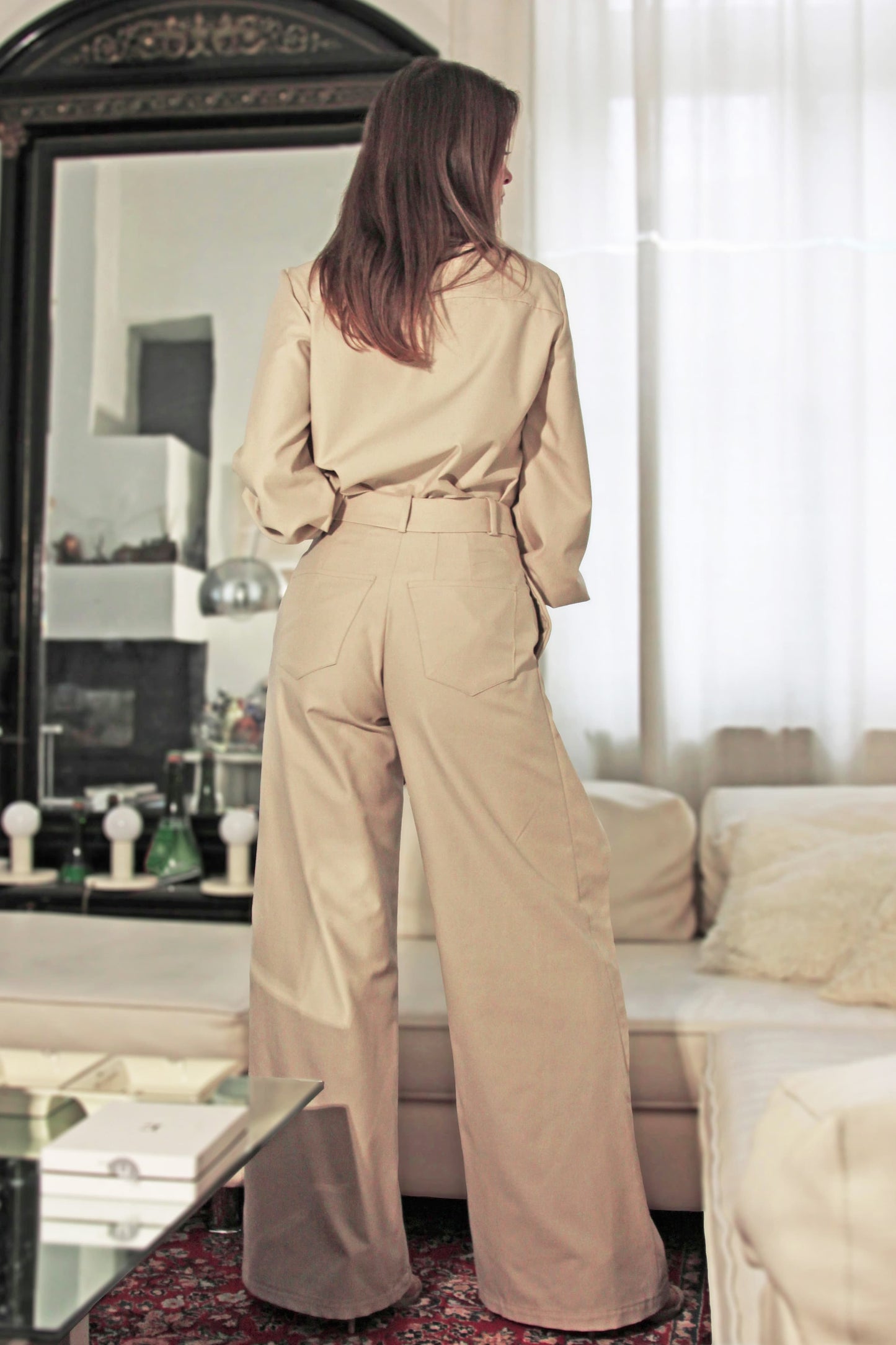 Kallie Beige Cotton Pants