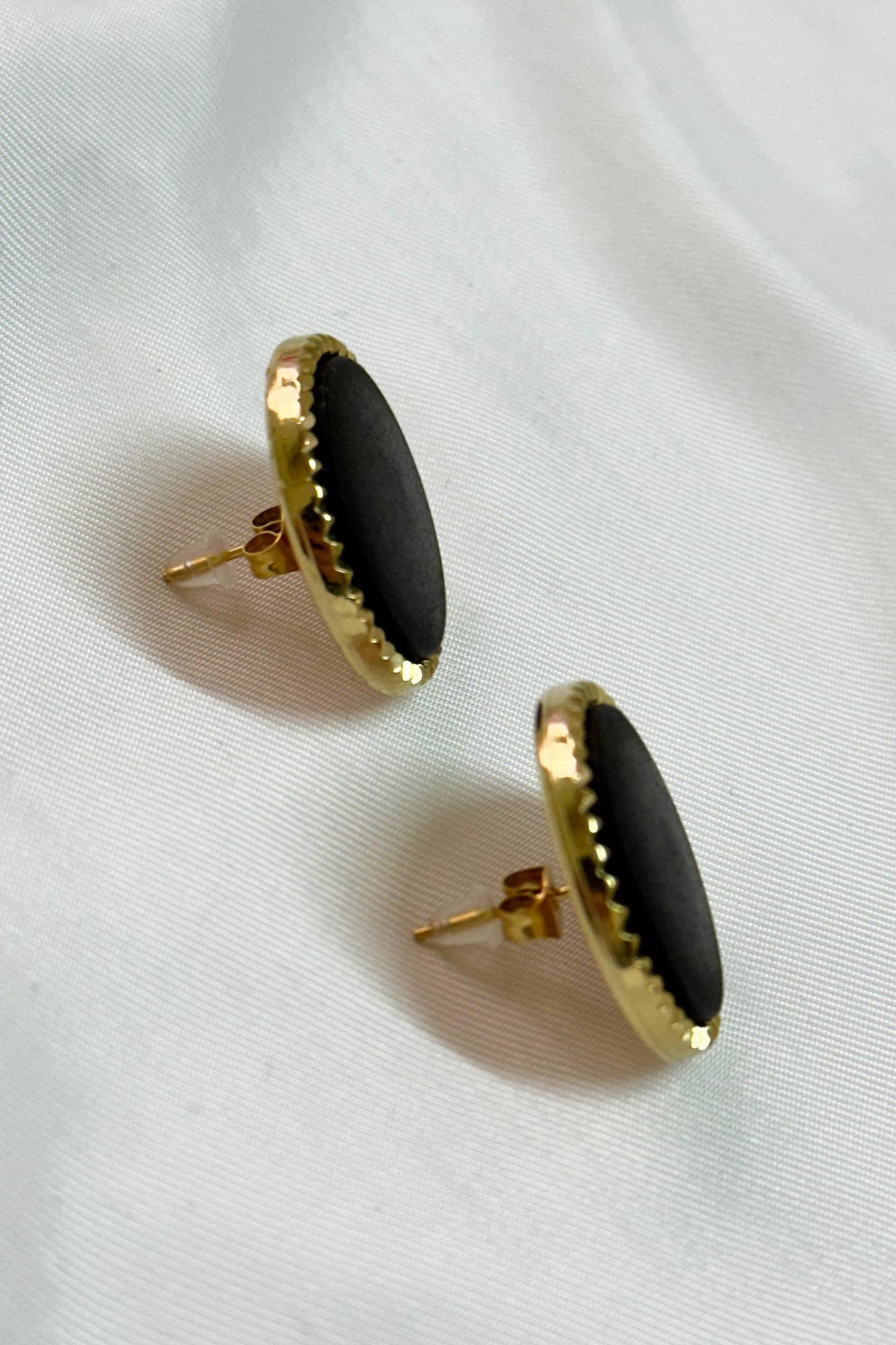Leather Gold Earrings