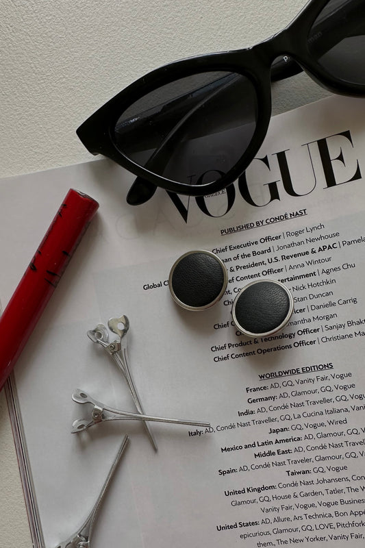 Leather Silver Earrings