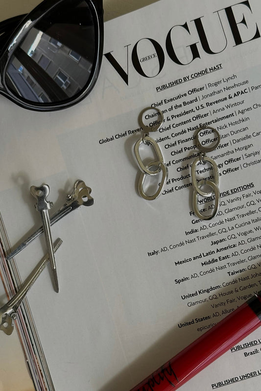 Two Circle Silver Earrings