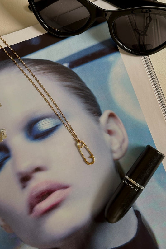 Safety Pin Gold Necklace
