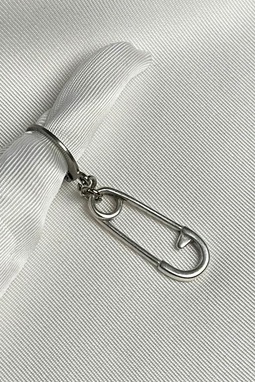 Safety Pin Silver Single Earring