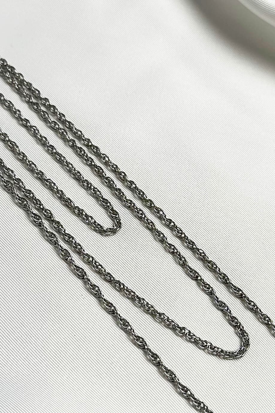 Triple Silver Chain Necklace